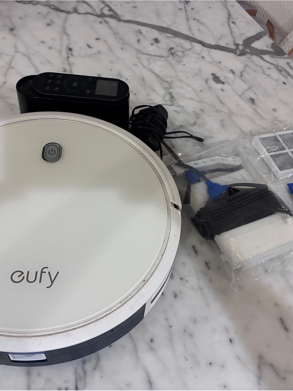 Eufy White Robot Vacuum with Accessories